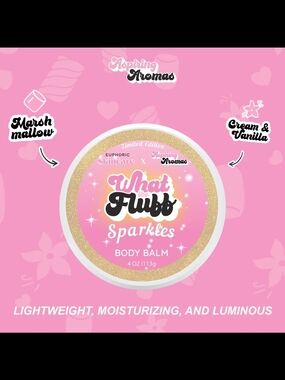 Aspiring Aromas What the Fluff Sparkles Body Balm 4oz – Limited Drop – New